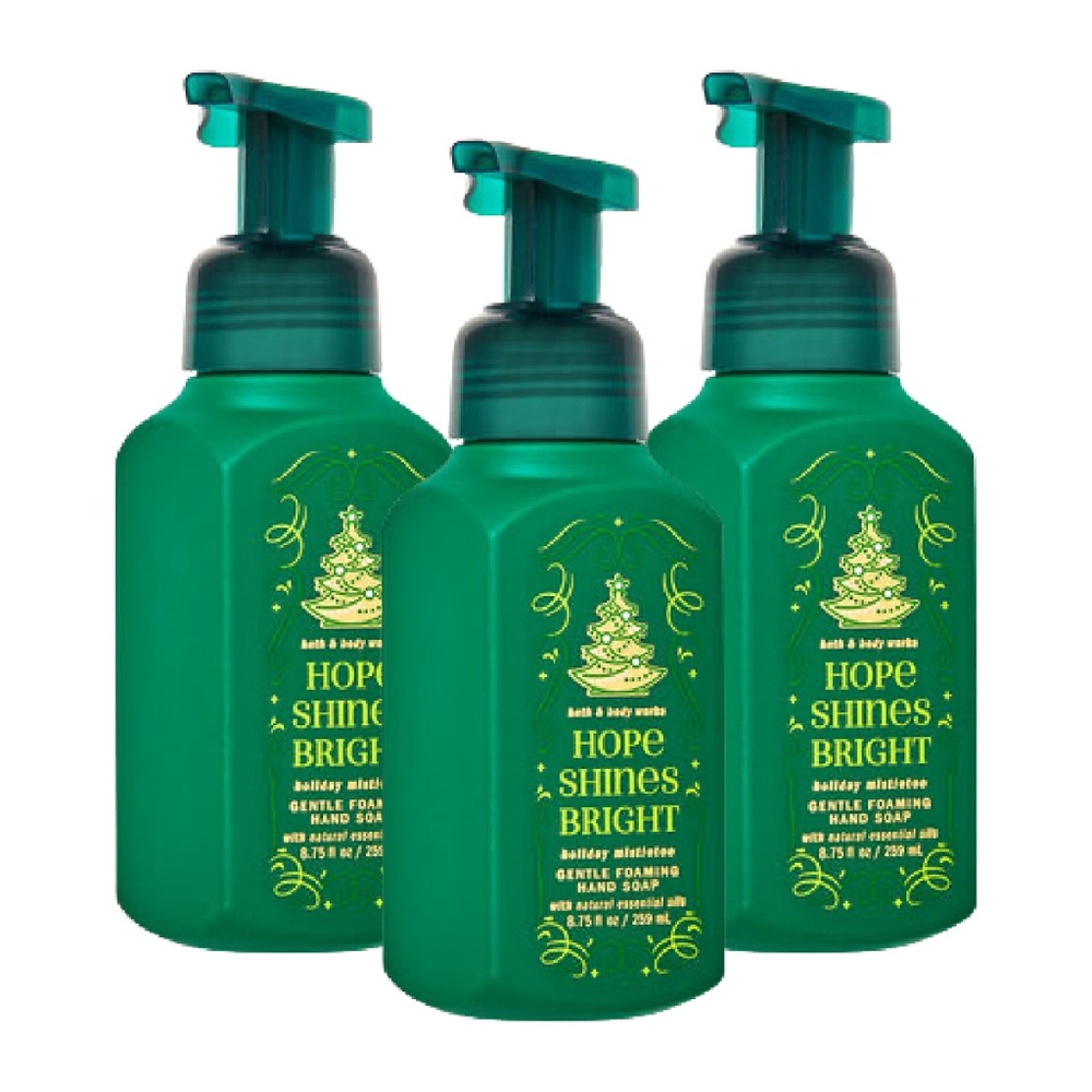 🖤 Bath & Body Works HOLIDAY MISTLETOE Lot of 3 Gentle Foaming Hand Soap 8.75oz